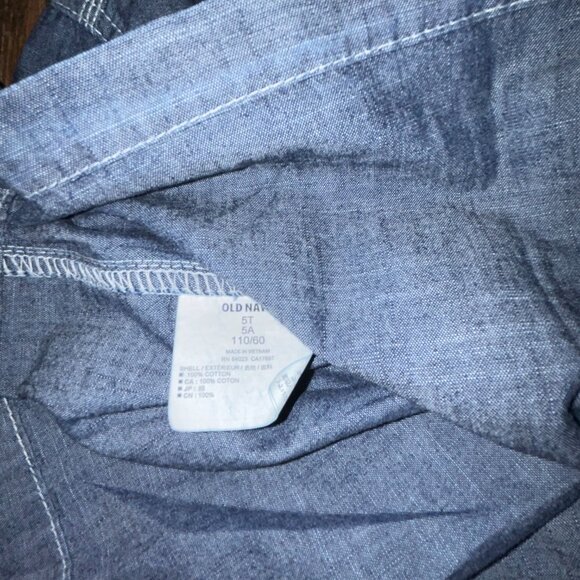 Old Navy Hooded Chambray Shirt Jacket Unisex size 5T NWT - Picture 5 of 5